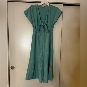 Hutch Tie Front Teal jumpsuit